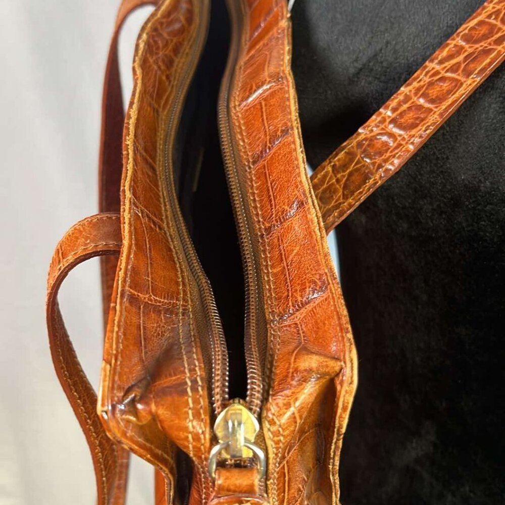 Neiman Marcus Leather Croc Patterned Shoulder Bag… - image 5